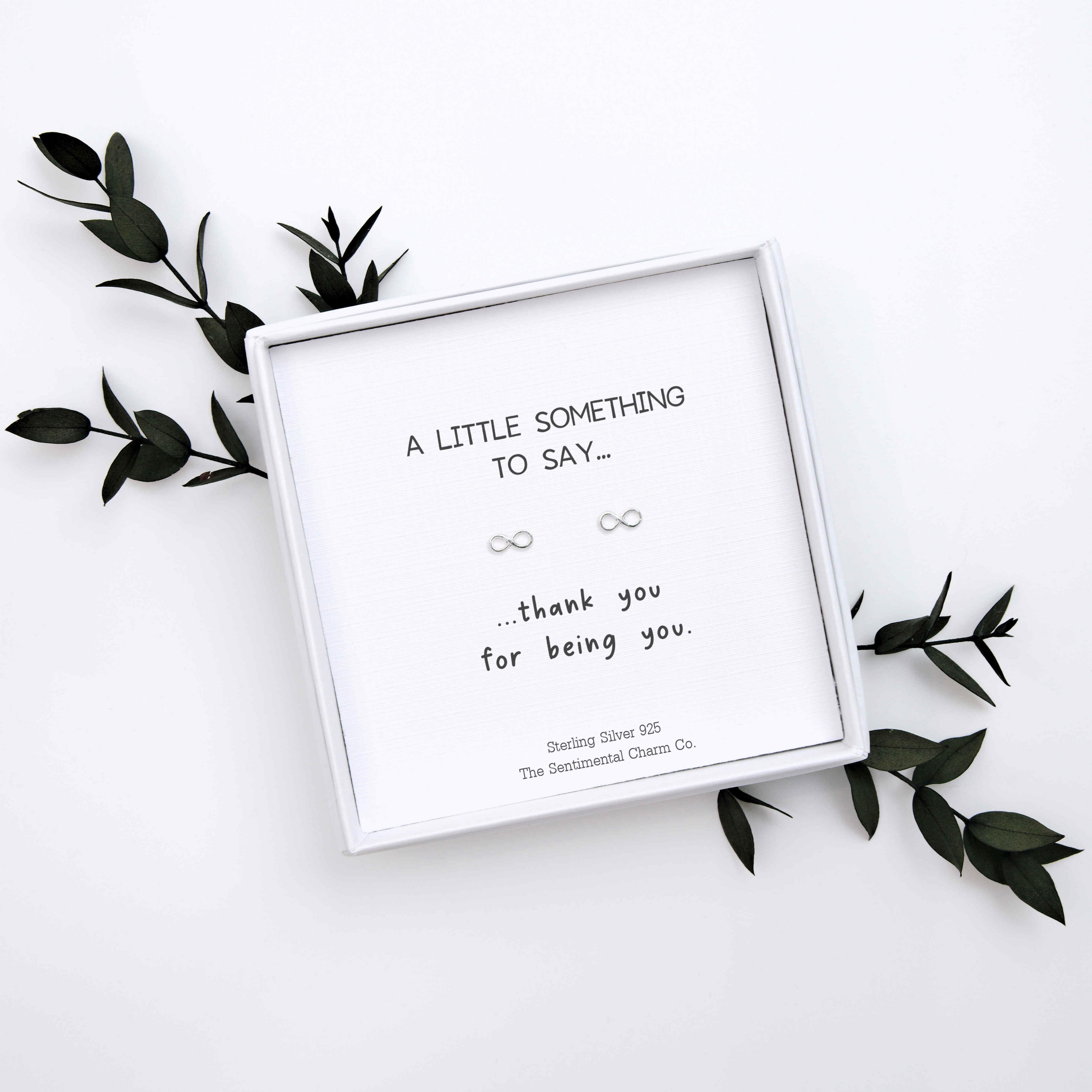 Personalised “A Little Something to Say…” Sterling Silver Stud Earrings – Custom Message Quote Card