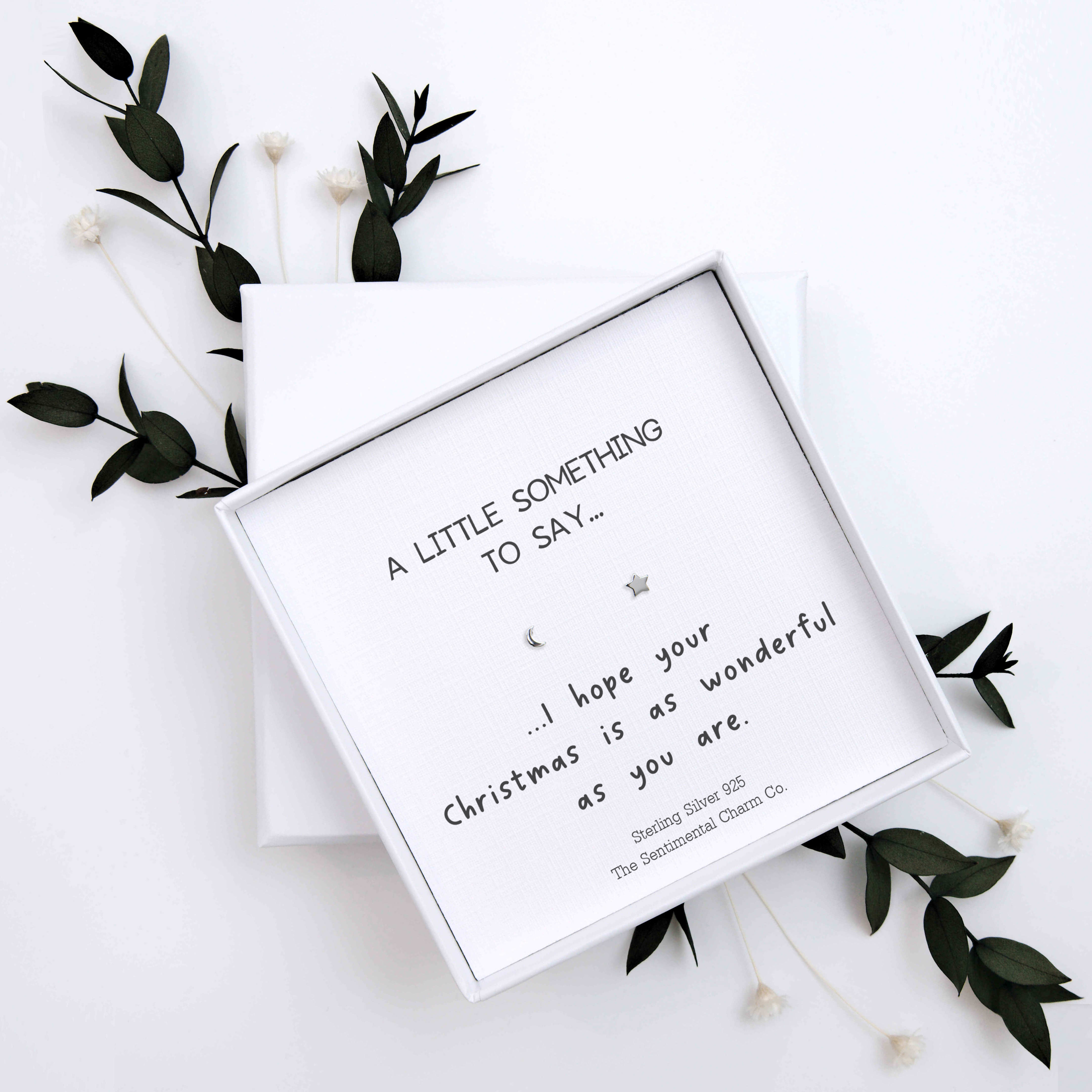 Personalised “A Little Something to Say…” Sterling Silver Stud Earrings – Custom Message Quote Card