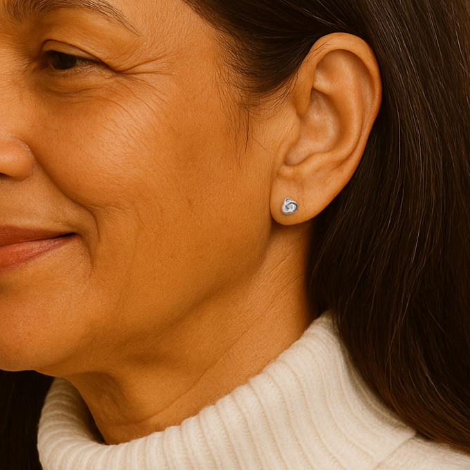 Good Luck Gift – “Aim High and Let the Stars Guide You” Sterling Silver Stud Earrings with Personalised Message