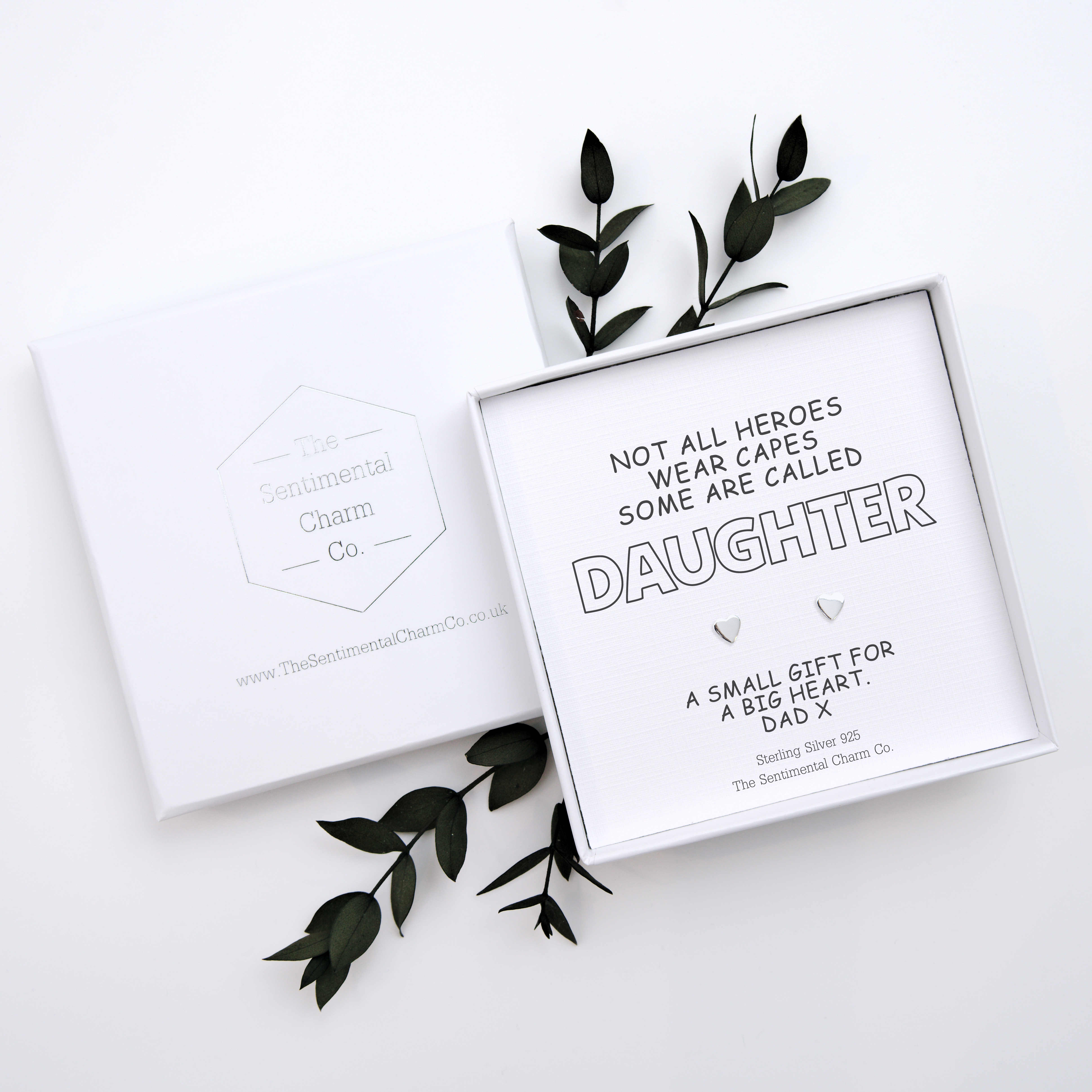 Personalised “Not All Heroes Wear Capes Some Are Called ___” Sterling Silver Stud Earrings