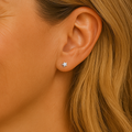 Sterling Silver 925 Star Stud Earrings – Minimalist Hypoallergenic Silver Star Studs