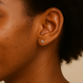 Sterling Silver 925 Moon Stud Earrings – Minimalist Hypoallergenic Silver Crescent Studs