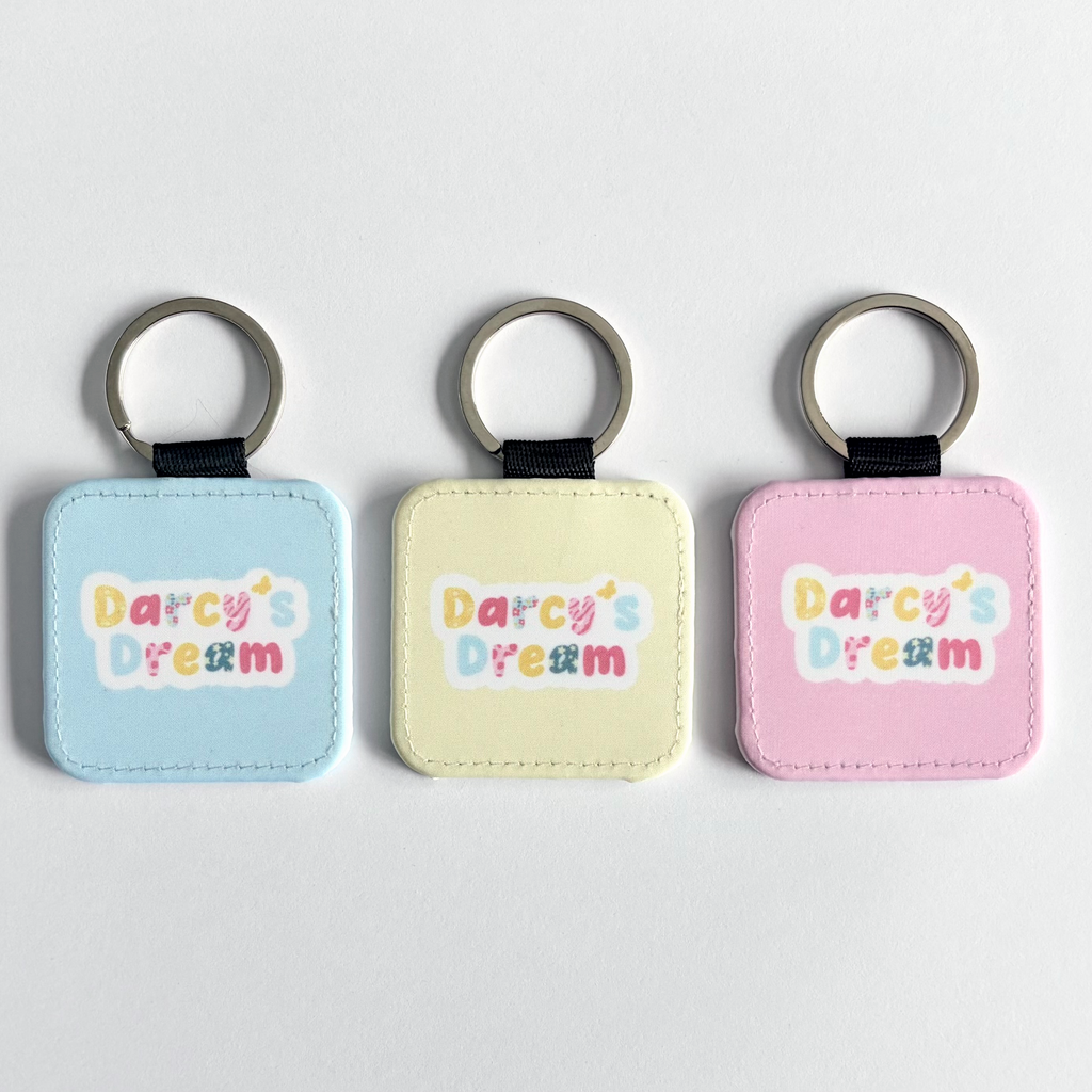 Darcy’s Dream Keyring - Available in Pastel Yellow, Pastel Blue or Pastel Pink - Double Side Print