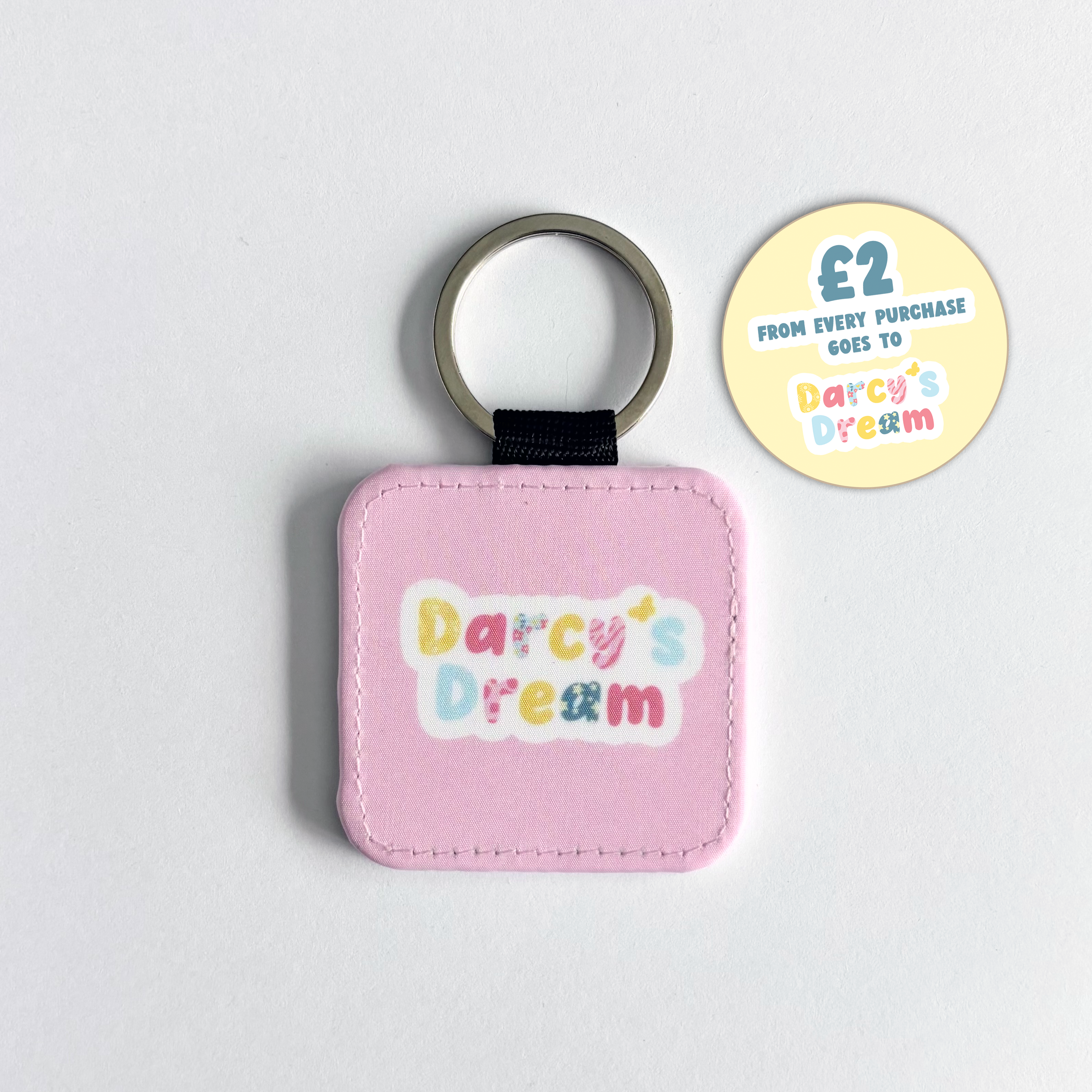 Darcy’s Dream Keyring - Available in Pastel Yellow, Pastel Blue or Pastel Pink - Double Side Print