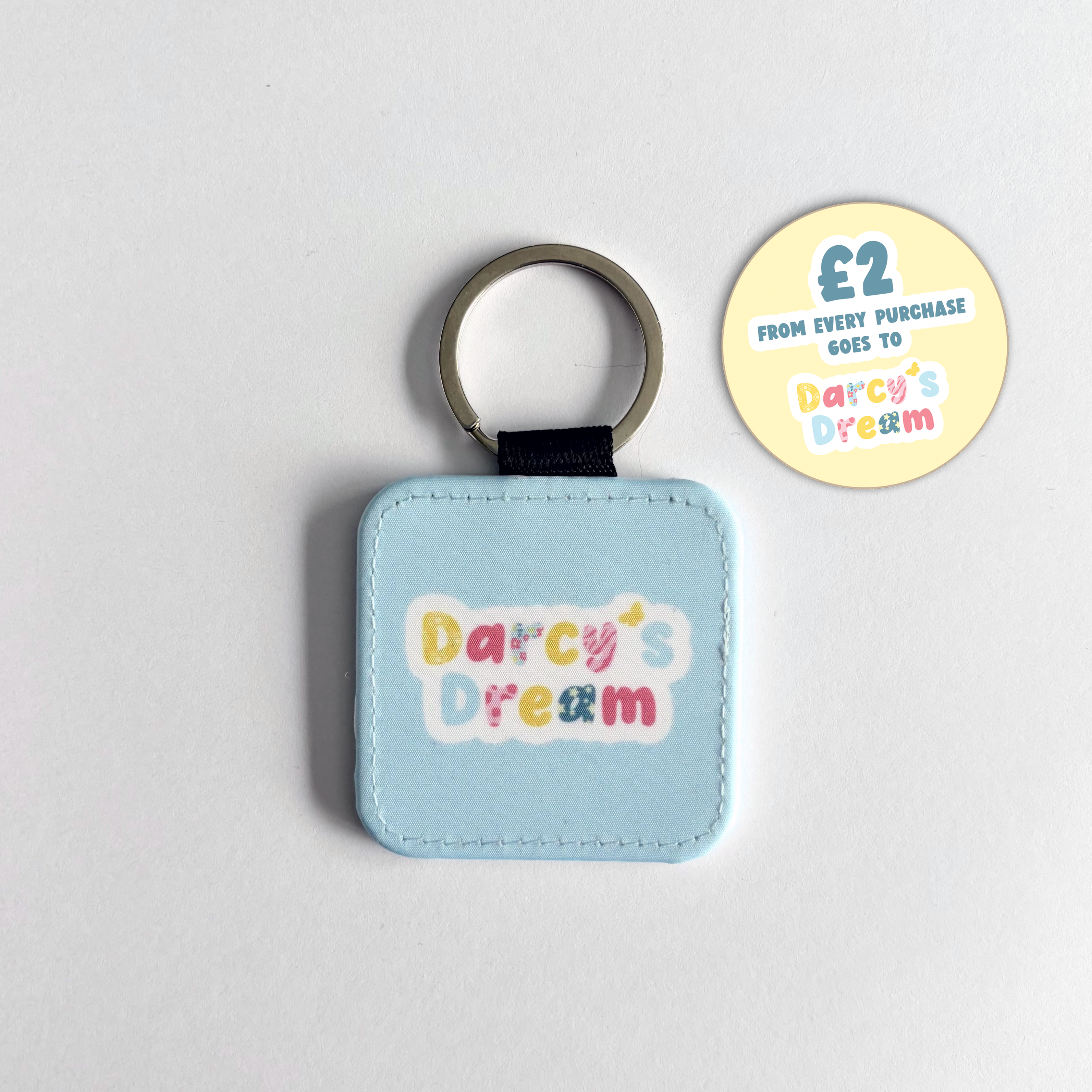 Darcy’s Dream Keyring - Available in Pastel Yellow, Pastel Blue or Pastel Pink - Double Side Print