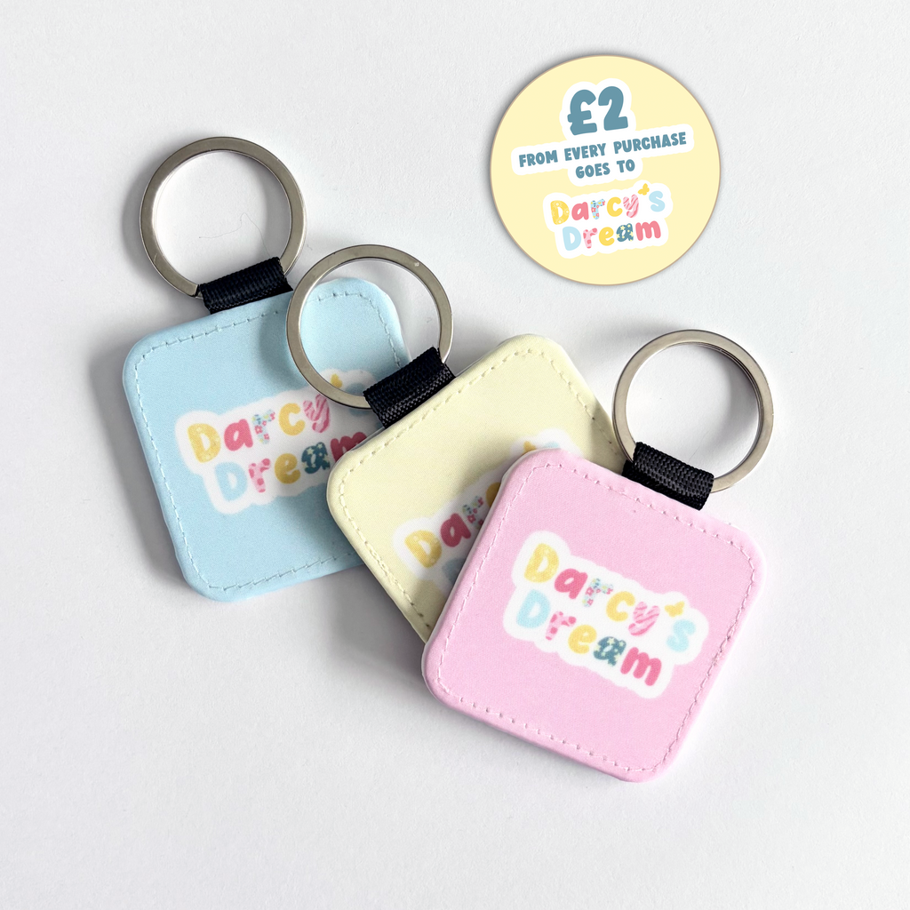 Darcy’s Dream Keyring - Available in Pastel Yellow, Pastel Blue or Pastel Pink - Double Side Print