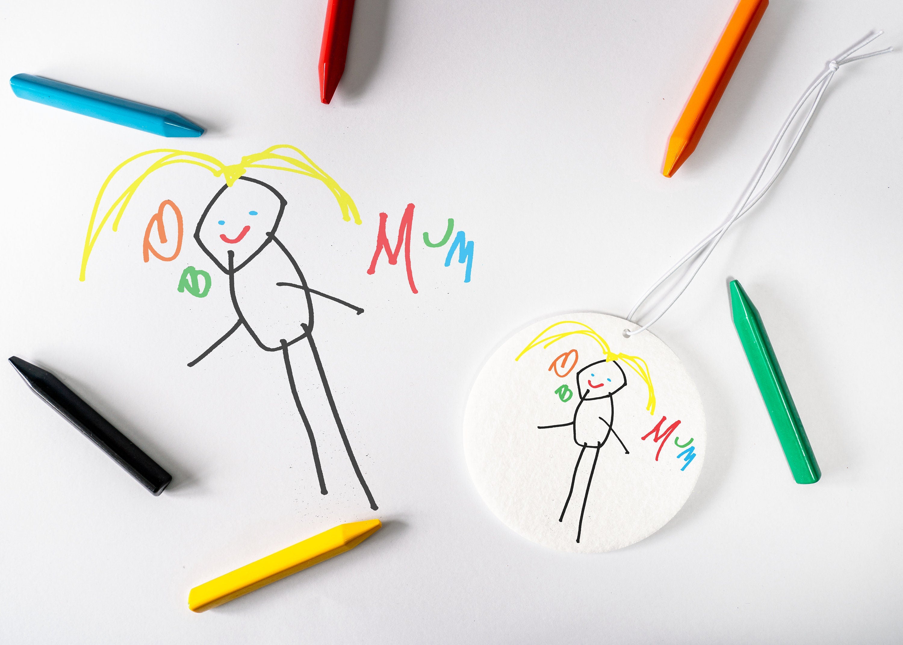 Personalized Child's Art Car Air Freshener, Custom Mother's Day Gift