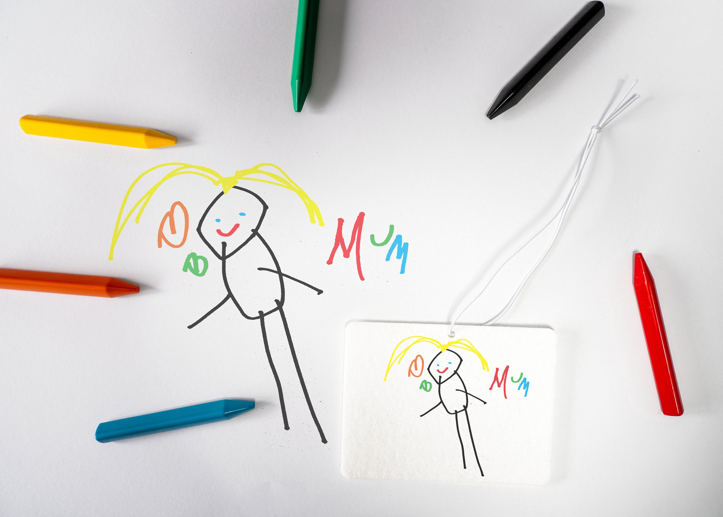 Personalized Child's Art Car Air Freshener, Custom Mother's Day Gift