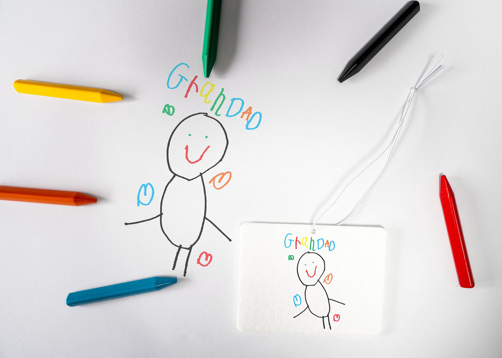 Custom Kid's Drawing Car Air Freshener, Personalized Grandad Gift