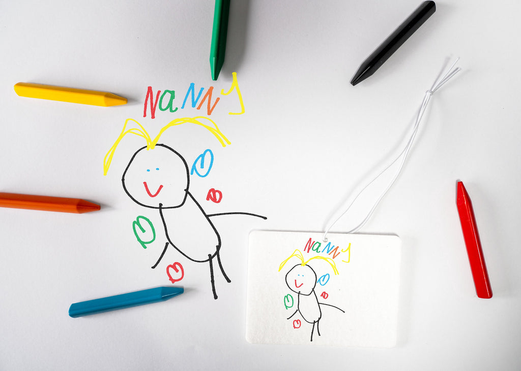 Personalized Child's Art Car Air Freshener, Custom Nanny Gift