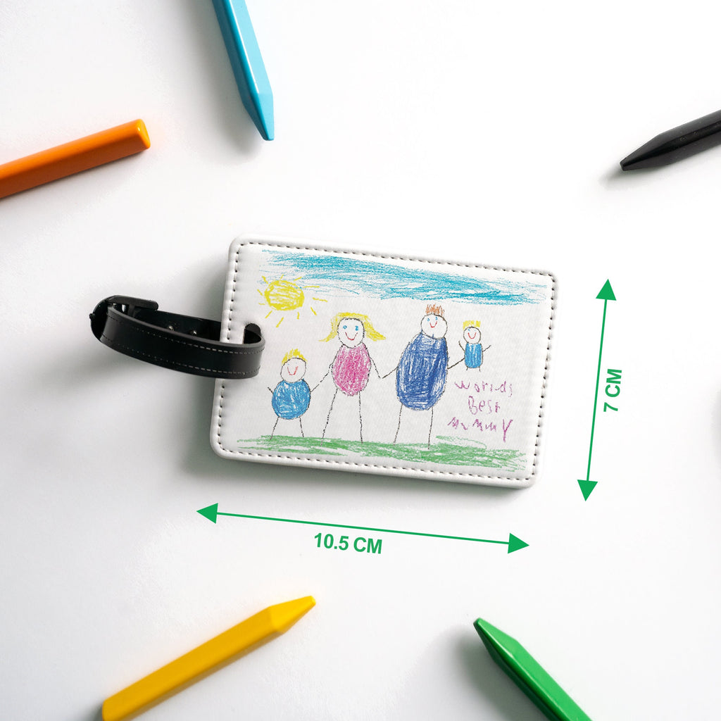 Personalised Kids Drawing Luggage Tag – Custom Child’s Artwork Travel Gift for Her