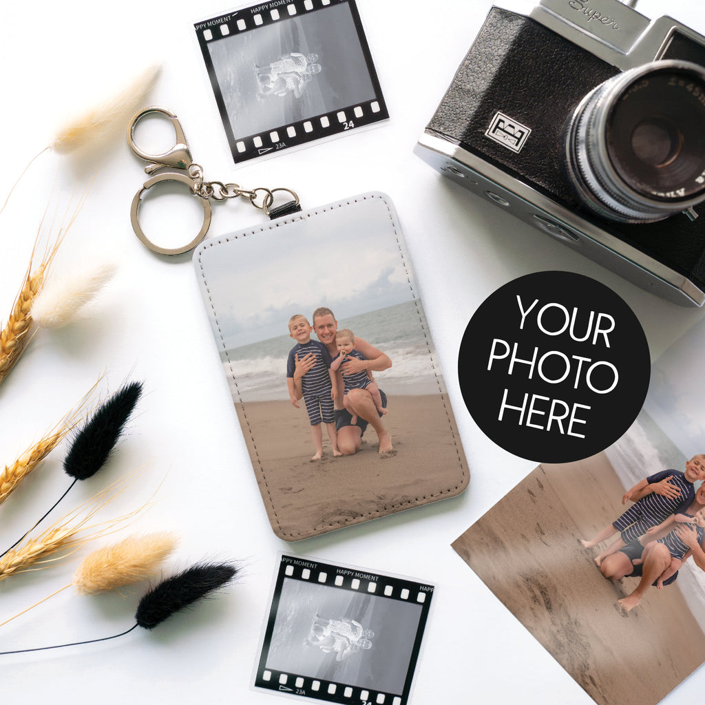 Custom Photo Card Holder Keychain – Personalised Photo Wallet Keyring