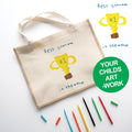 Personalised Kids Artwork Tote Bag for Him – Custom Child’s Drawing Reusable Shopper | Dad & Grandad Gift