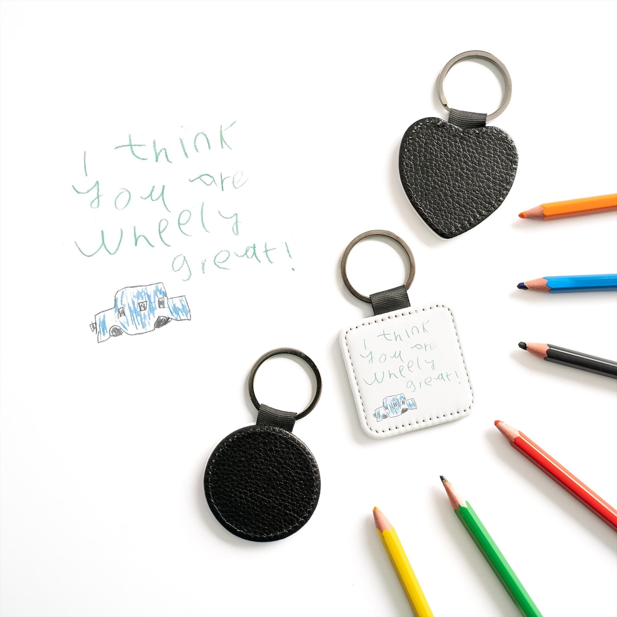 Personalised Kids Artwork Keyring – Custom Child’s Drawing Gift for Dad, Grandad