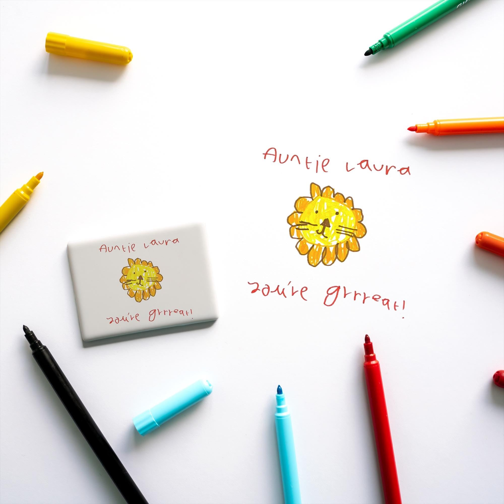 Personalised Child’s Artwork Ceramic Fridge Magnet – Custom Kids Drawing Gift for Her