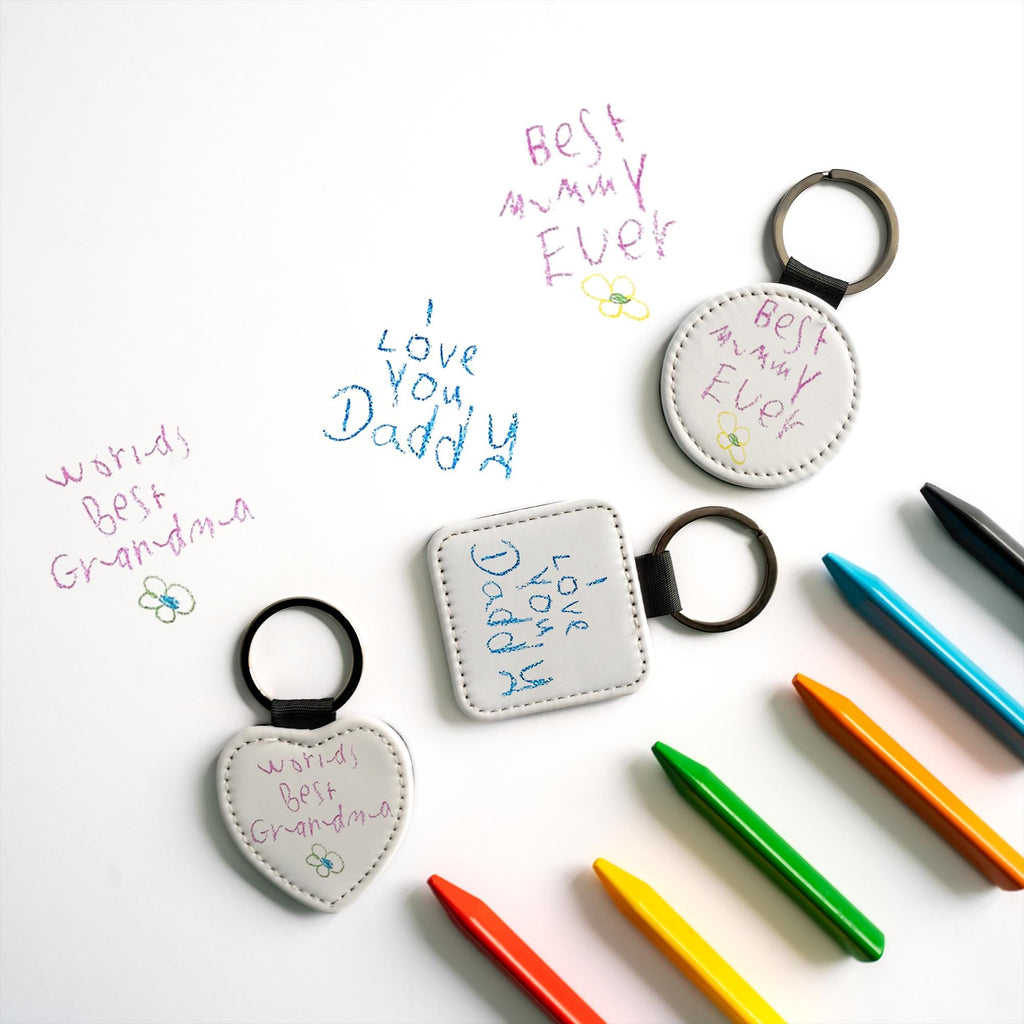 Personalised Kids Artwork Keyring – Custom Child’s Drawing Gift for Dad, Grandad