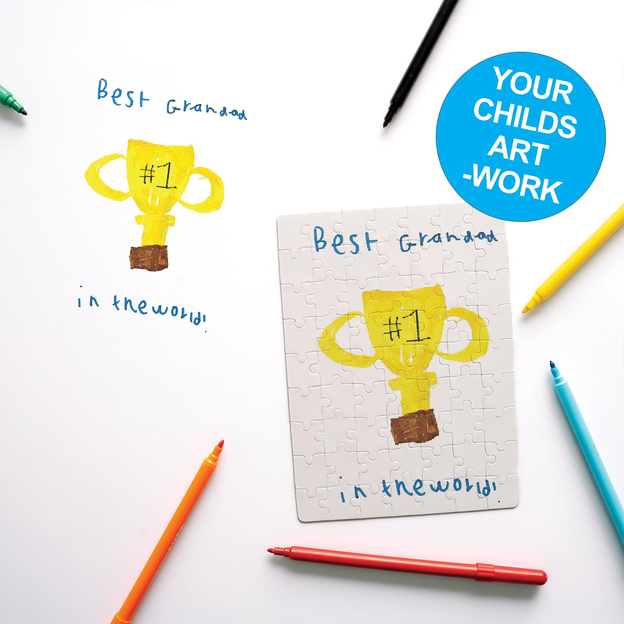 Personalised Kids Artwork Puzzle (Magnetic A5 or A4) – Custom Child’s Drawing Gift for Him from Child | Sentimental Keepsake