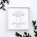 Personalised “___ The World Is Better Because of Women Like You” Sterling Silver Stud Earrings