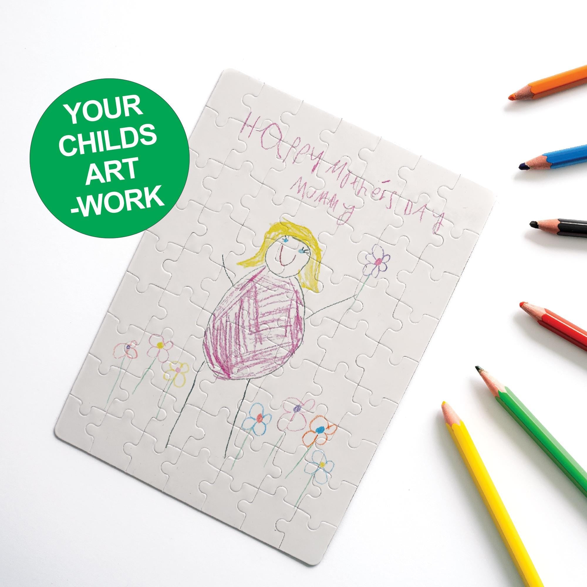 Personalised Kids Artwork Puzzle – Custom Child’s Drawing Gift for Her from Child | Sentimental Keepsake