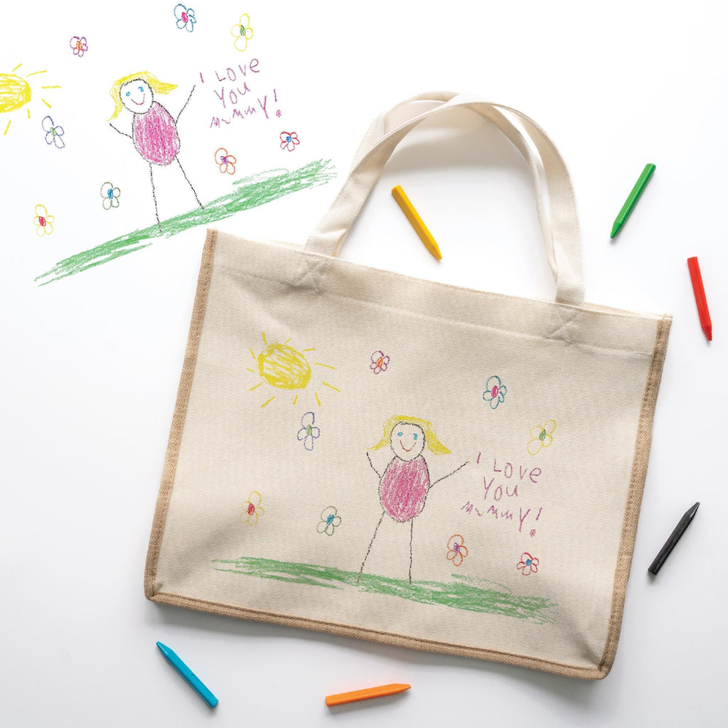 Personalised Kids Artwork Linen Tote Bag – Custom Child’s Drawing Gift for Her | Reusable Shopping Bag