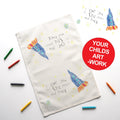 Personalised Children’s Artwork Tea Towel – Custom Kids Drawing Gift for Him | Dad, Grandad Kitchen T-Towel