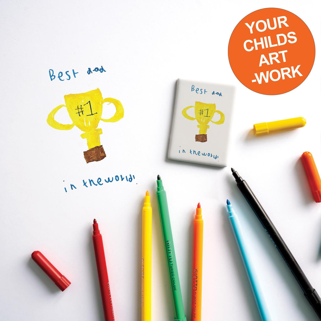 Personalised Kids Artwork Ceramic Fridge Magnet – Custom Drawing Gift for Him