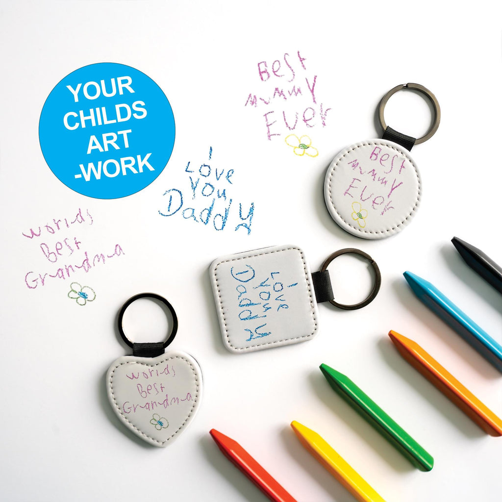 Personalised Kids Scribble Keyring – Custom Nursery Drawing Gift for Mum, Nan, Grandma