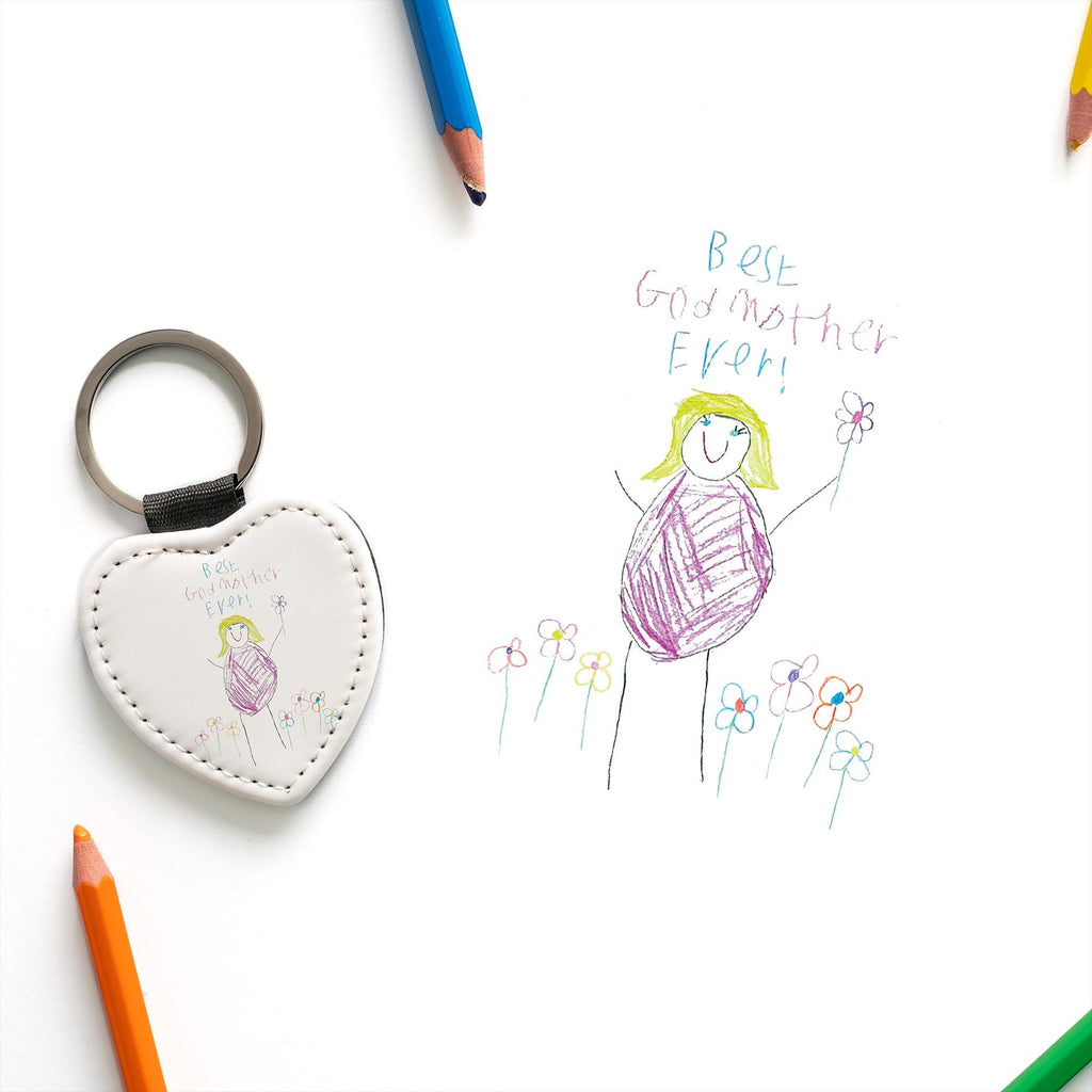 Personalised Kids Scribble Keyring – Custom Nursery Drawing Gift for Mum, Nan, Grandma