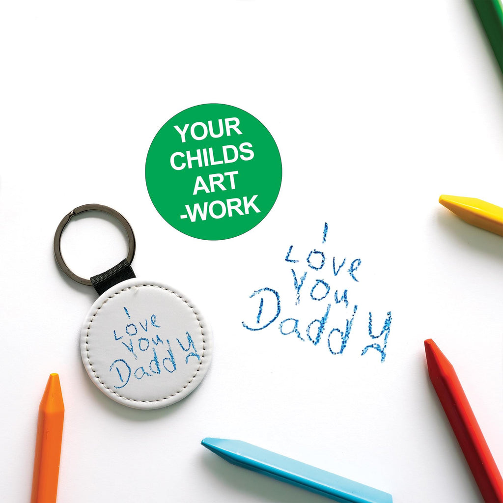 Personalised Kids Artwork Keyring – Custom Child’s Drawing Gift for Dad, Grandad