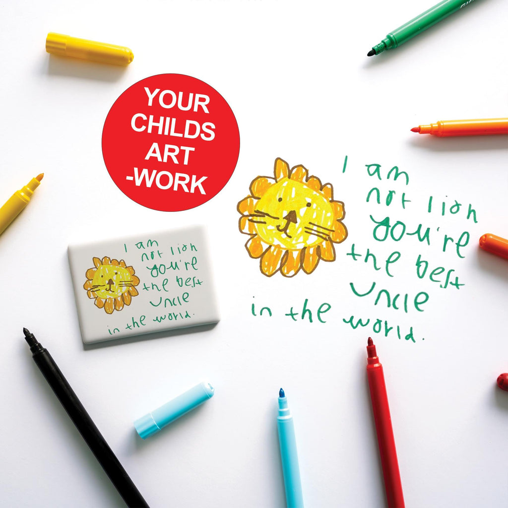 Personalised Kids Artwork Ceramic Fridge Magnet – Custom Drawing Gift for Him