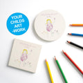 Personalised Child’s Artwork Ceramic Coaster – Custom Kids Drawing Gift for Mum, Nan, Grandma, Auntie