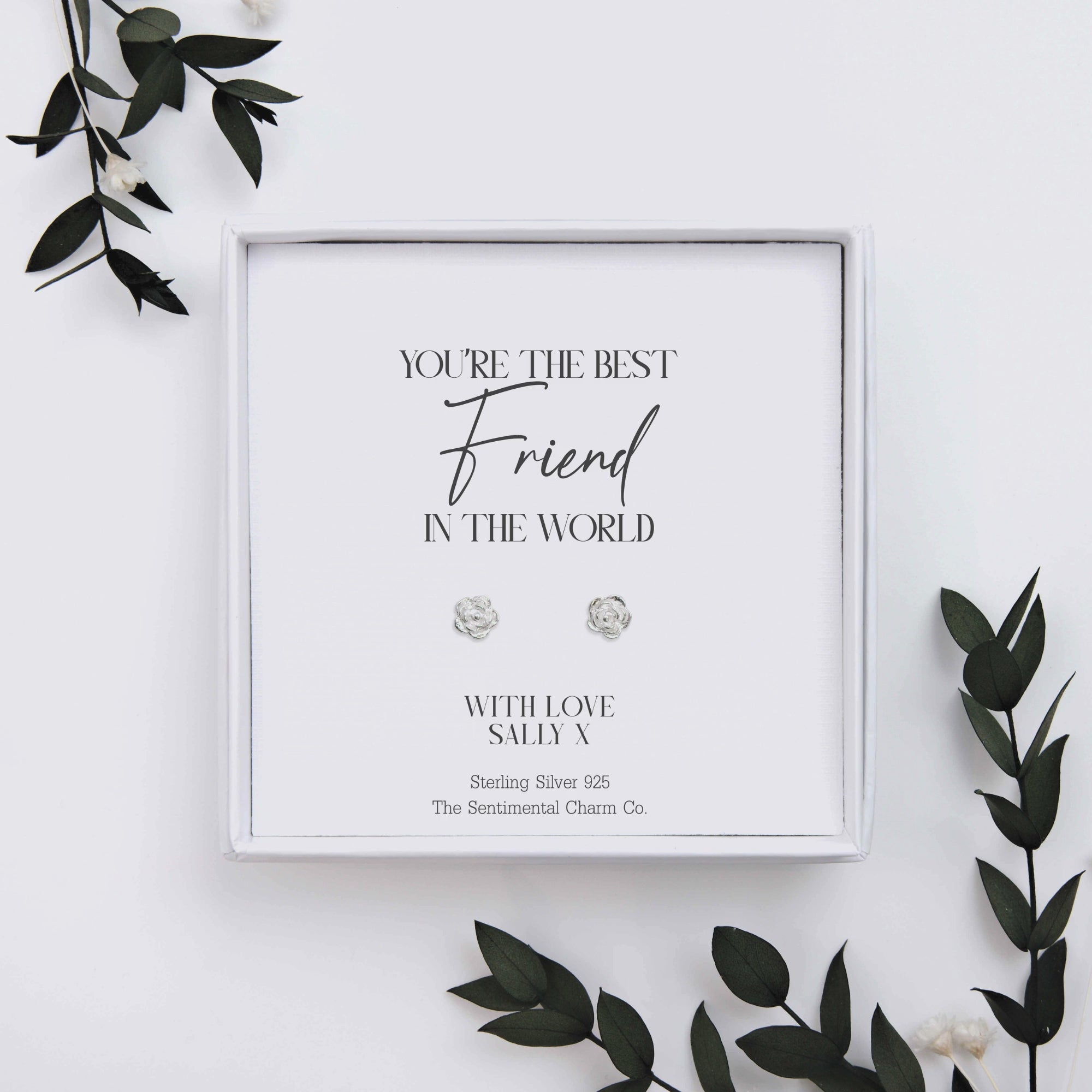 Worlds Best Gift – Personalised Sterling Silver Stud Earrings | Custom “You’re the Best in the World” Jewellery Keepsake