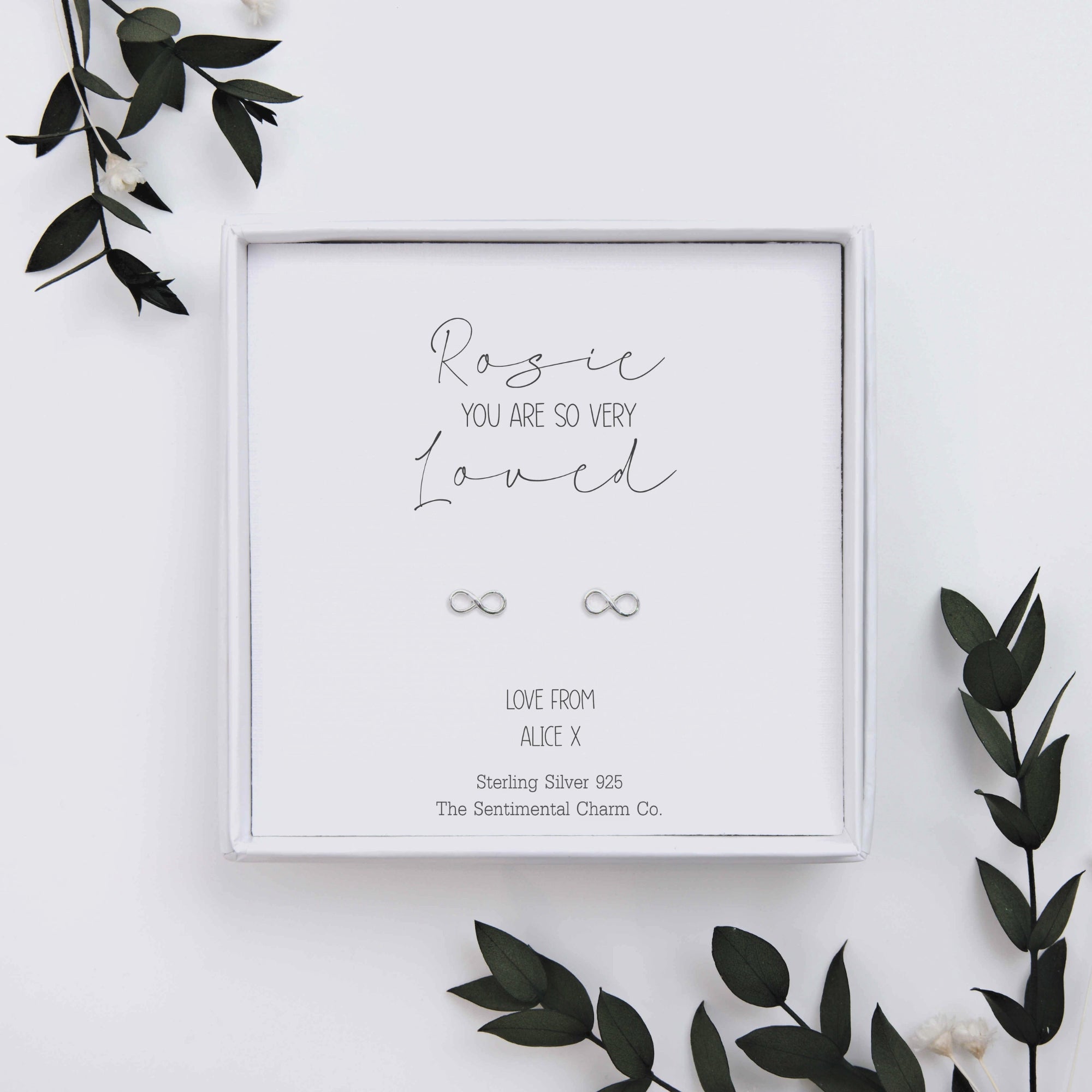 Personalised “___ You Are So Very Loved” Sterling Silver Stud Earrings